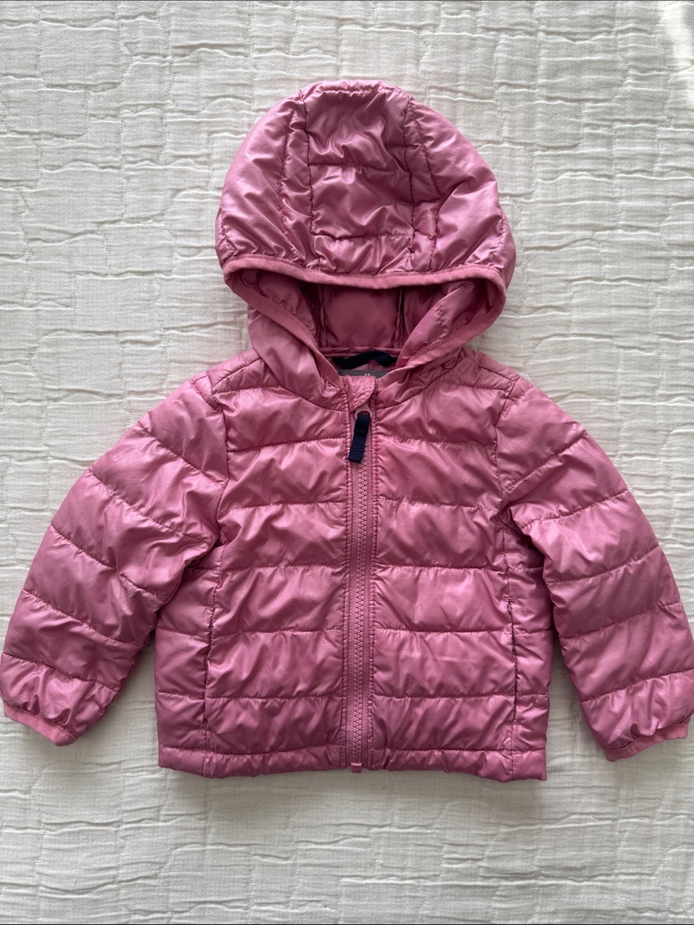 Primary Quilted Hooded Puffer Jacket - Pink, Size 6-12 M